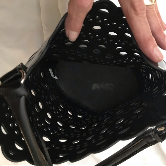 Faux Patent Leather Bucket Bag - Picture 3 of 8